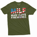 Men's funny fireworks T-shirt 4th of July Patriotic US product image 1