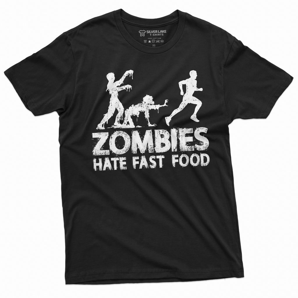 Men's Funny Zombies Hate Fast Food T-shirt Foodie Humor product image 8