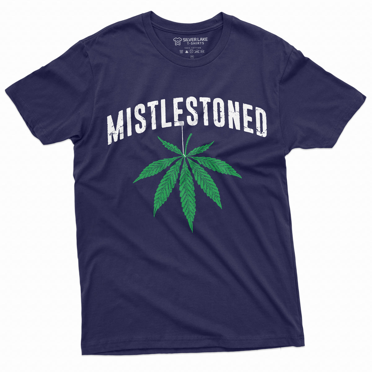 Men’s Mistlestoned Cannabis Weed Funny Christmas Tshirt product image 9