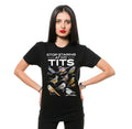 Funny Stop starting at my tits T-shirt double meaning birds product image 1