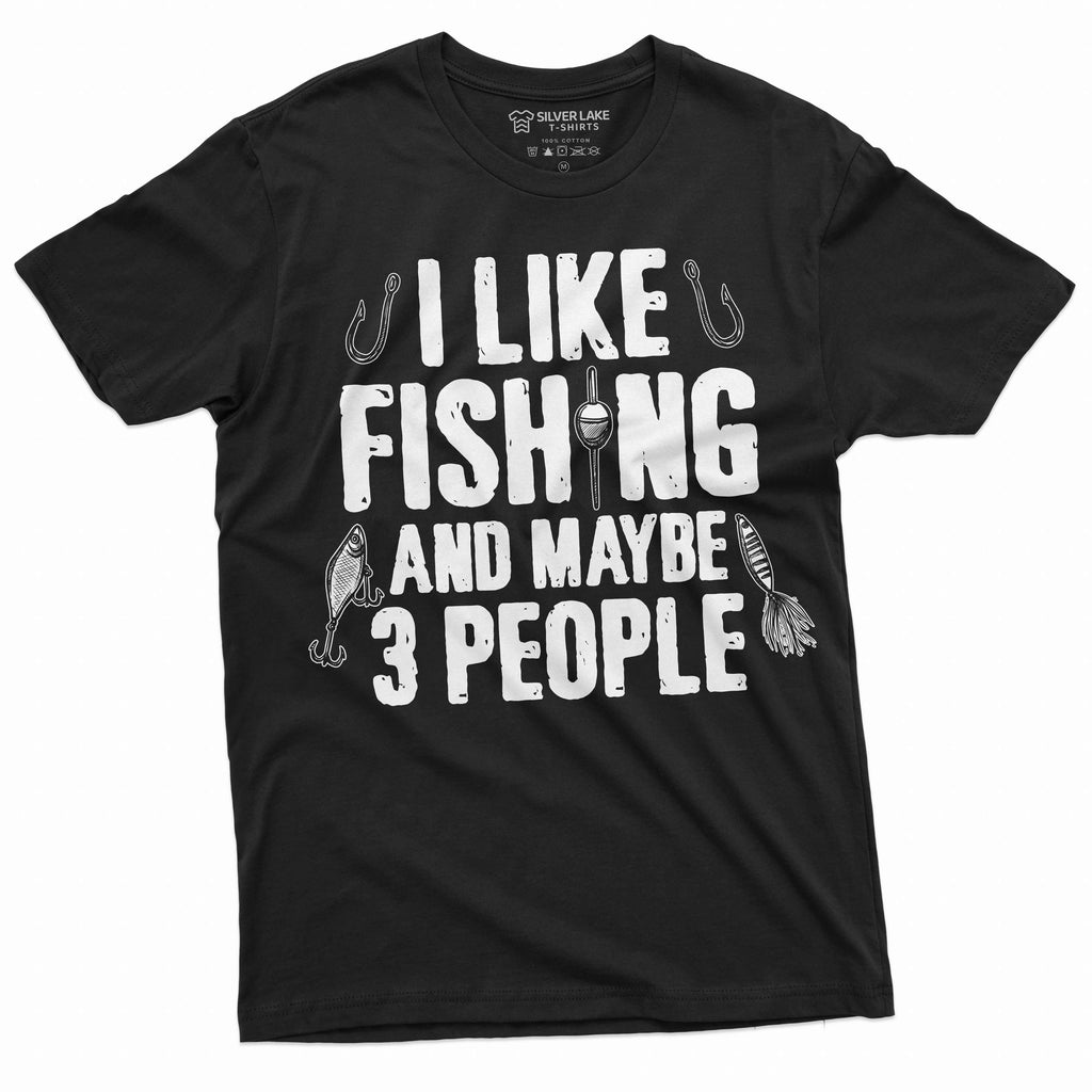 Men's I like fishing and maybe 3 people T-shirt grandpa dad product image 3