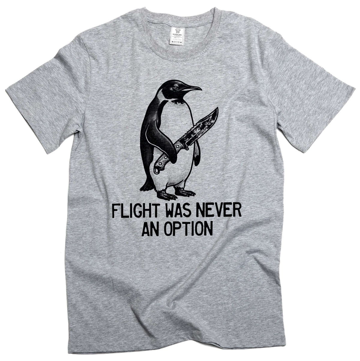 Flight Was Never An Option Shirt Funny Penguin Dark Humor product image 5