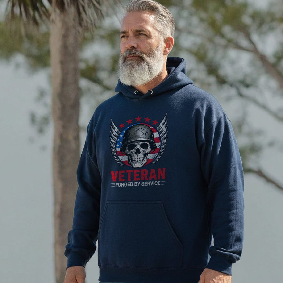 Veteran Forged by Service Proud US Military Hoodie product image 2