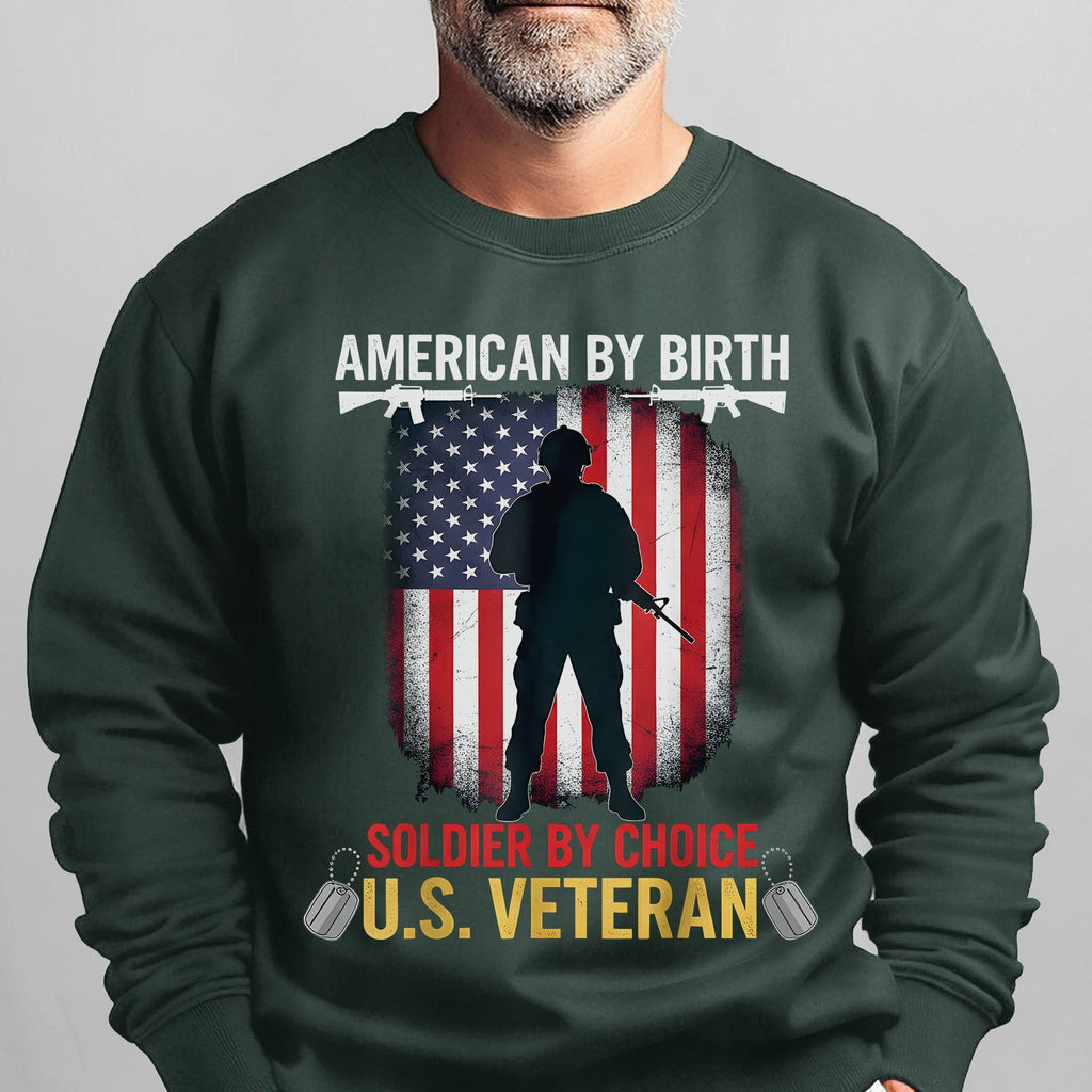 American by Birth Soldier by Choice US Sweatshirt product image 11