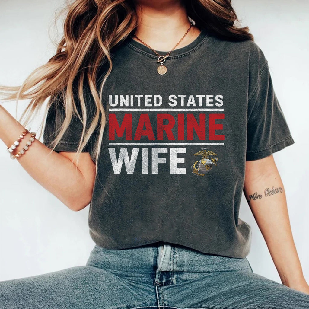 United States Marines Wife Comfort Colors T-Shirt product image 2