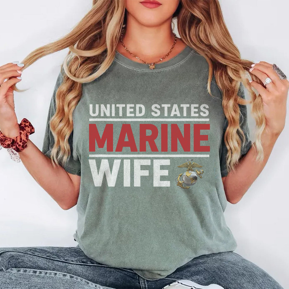 United States Marines Wife Comfort Colors T-Shirt product image 3