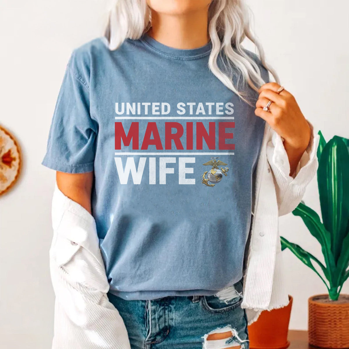 United States Marines Wife Comfort Colors T-Shirt product image 7
