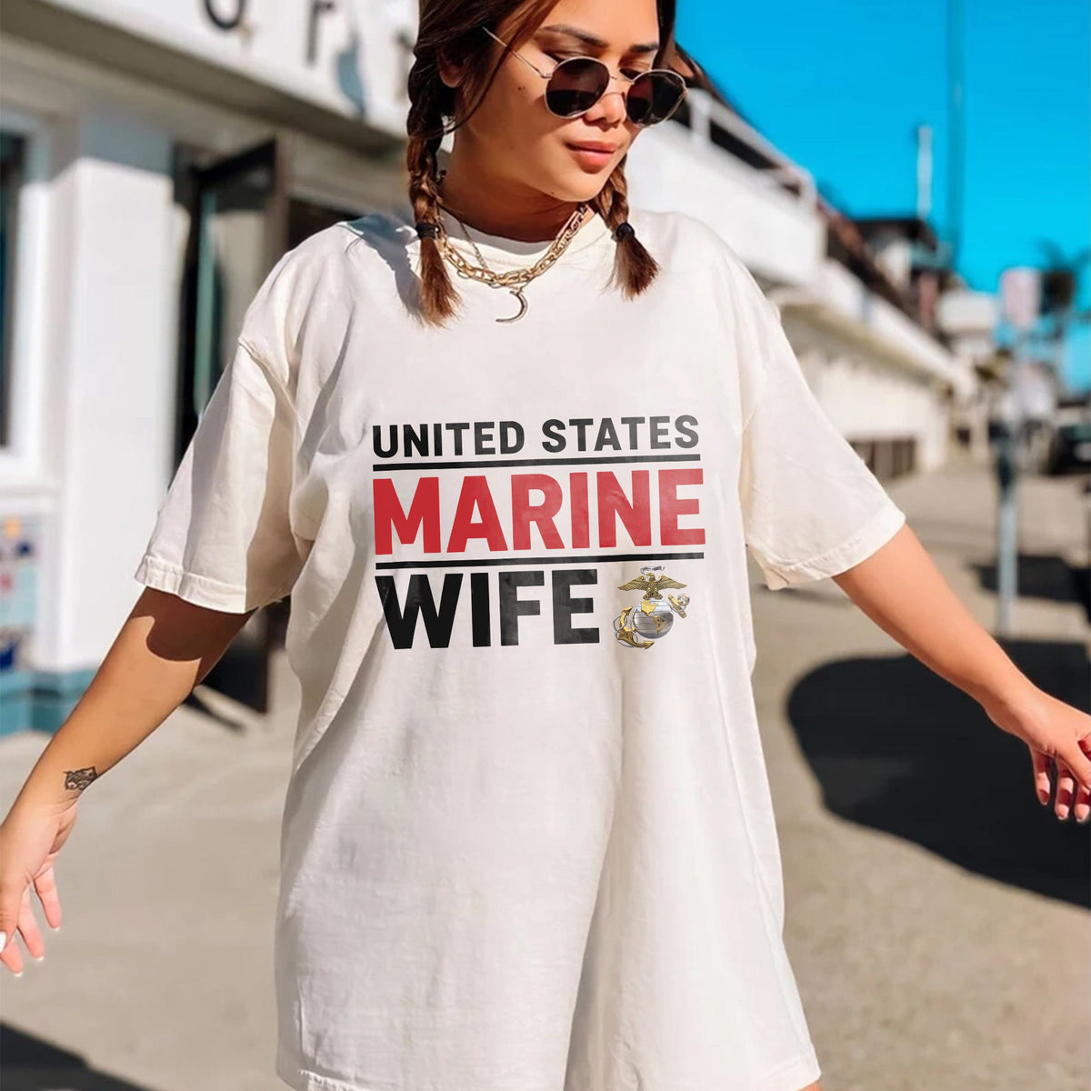 United States Marines Wife Comfort Colors T-Shirt product image 13