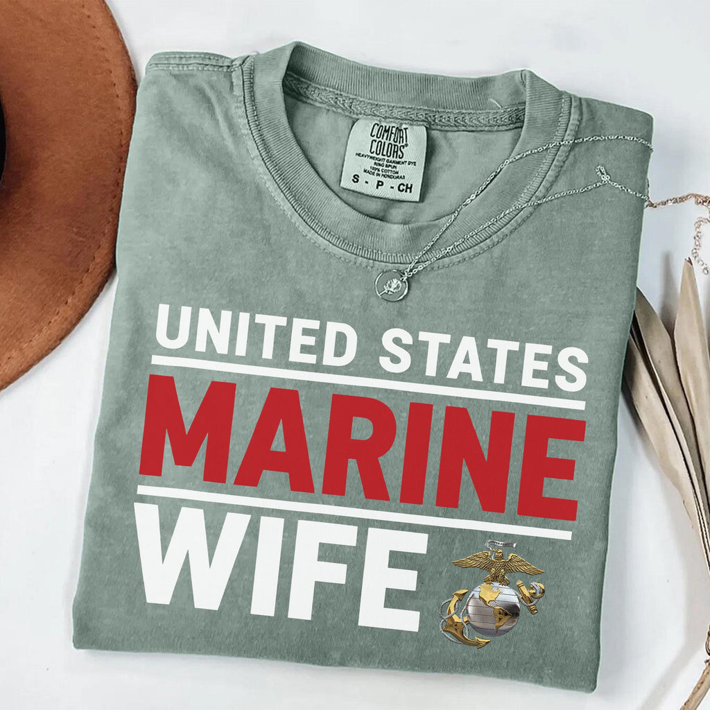 United States Marines Wife Comfort Colors T-Shirt product image 8