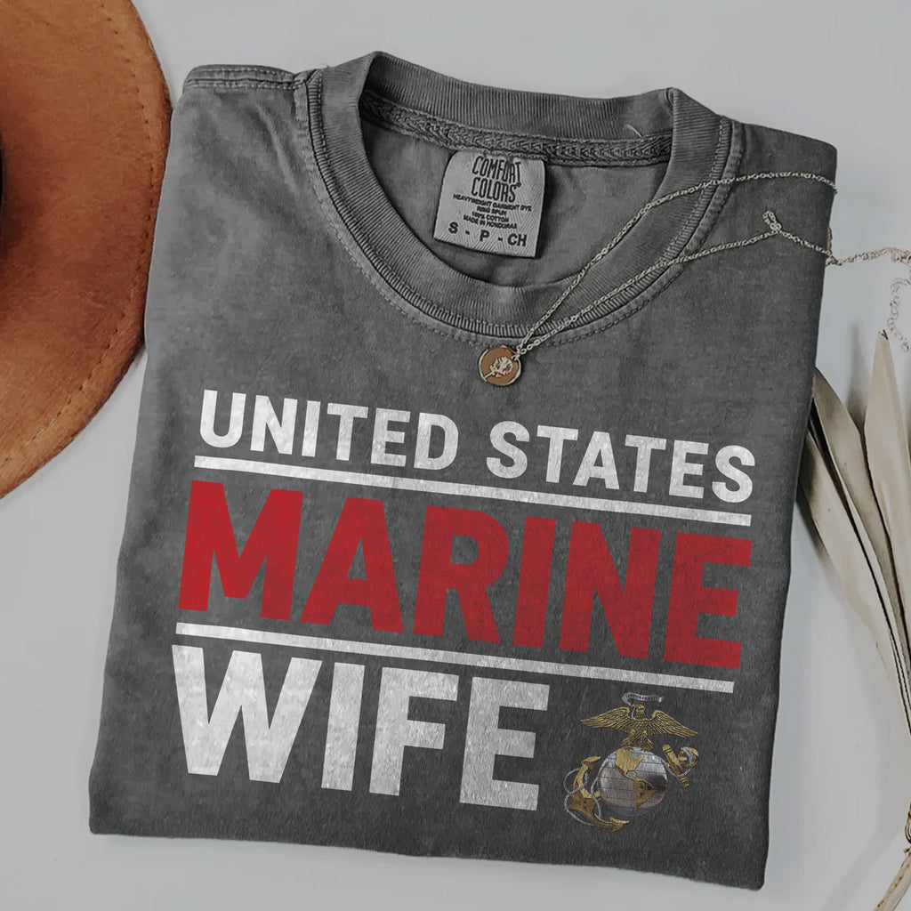 United States Marines Wife Comfort Colors T-Shirt product image 6