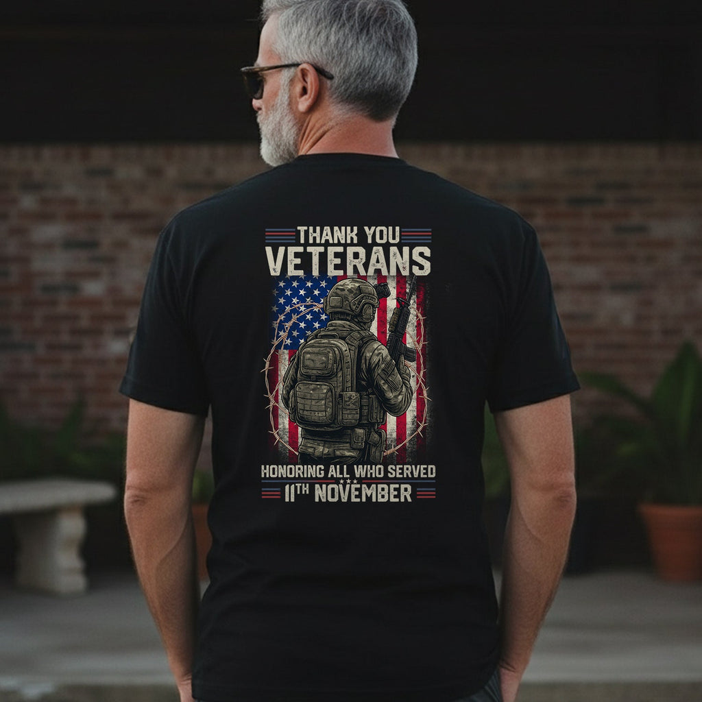 Thank You Veterans Honoring All Who Served T-Shirt product image 3