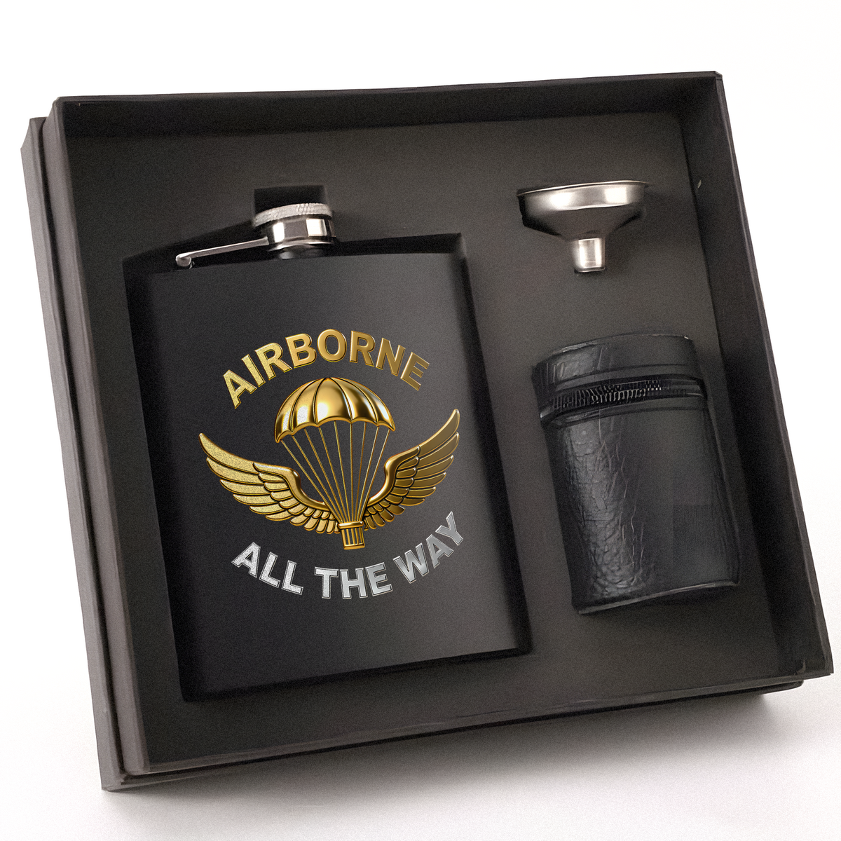Airborne All the Way Hip Flask Set