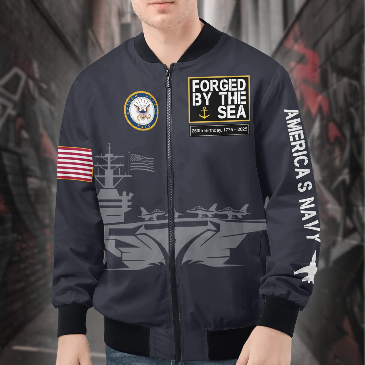 U.S. Navy All-over Print Bomber Jacket product image 1