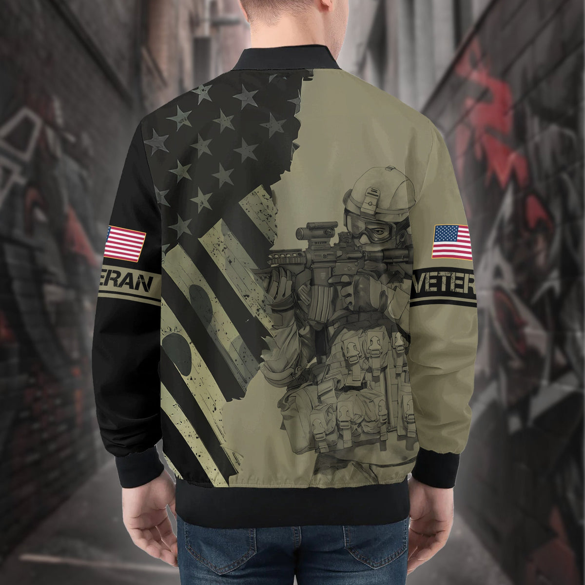 US Veteran Proud All-over Print Bomber Jacket product image 2
