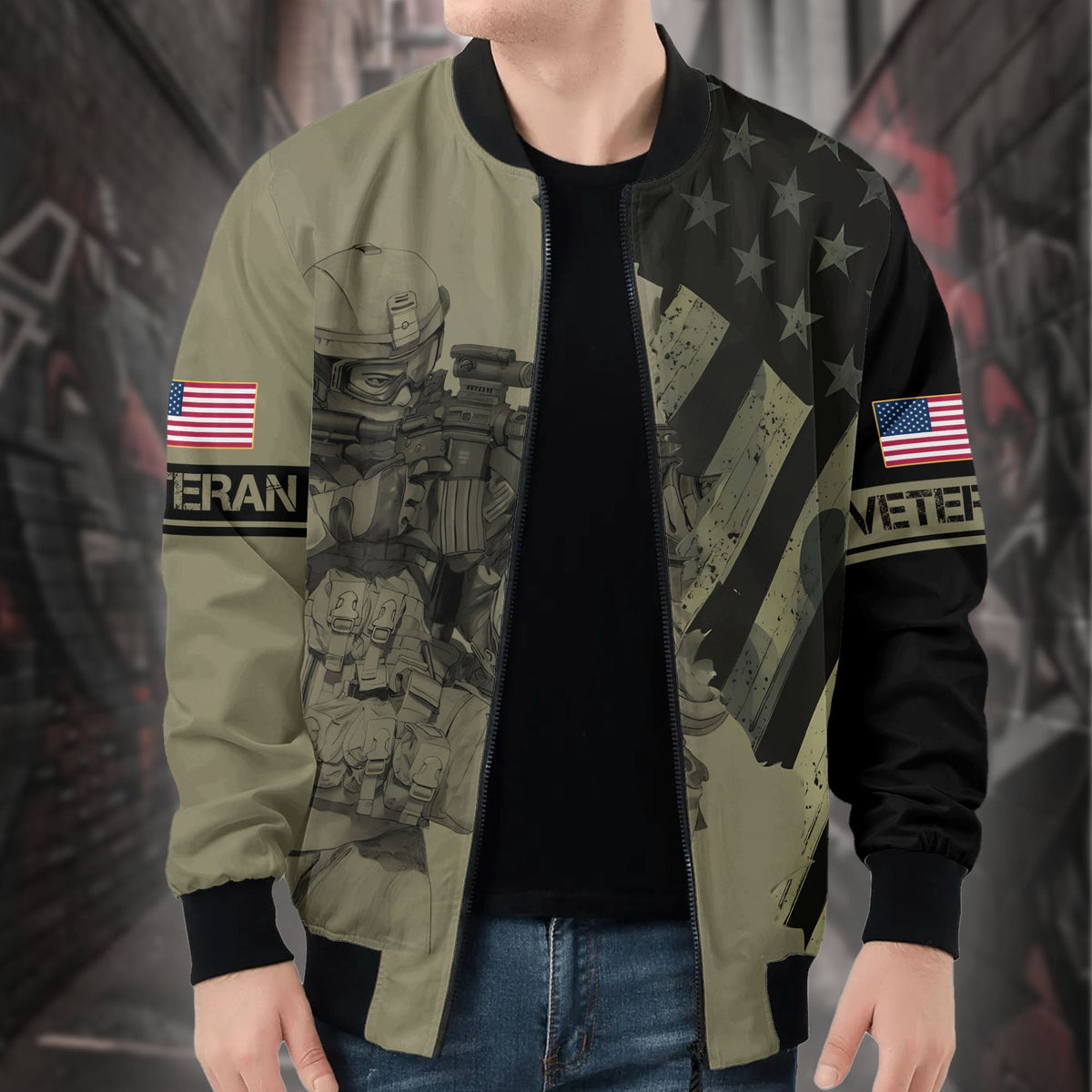 US Veteran Proud All-over Print Bomber Jacket product image 5