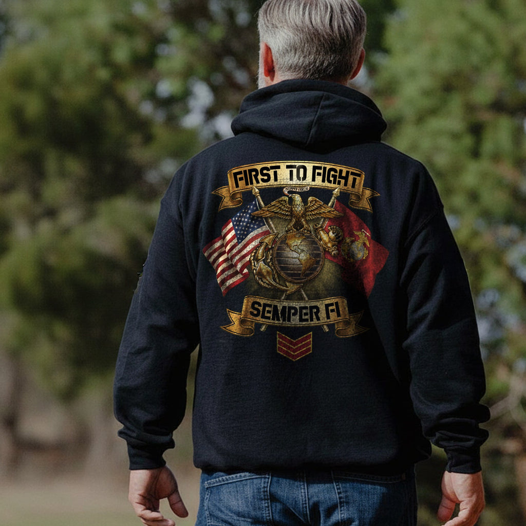 First to Fight Semper Fi Proud US Military Hoodie product image 5