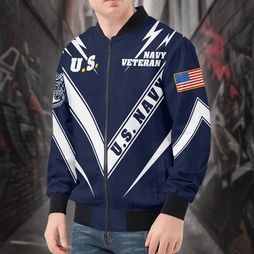 US Navy Veteran All-over Print Bomber Jacket product image 4