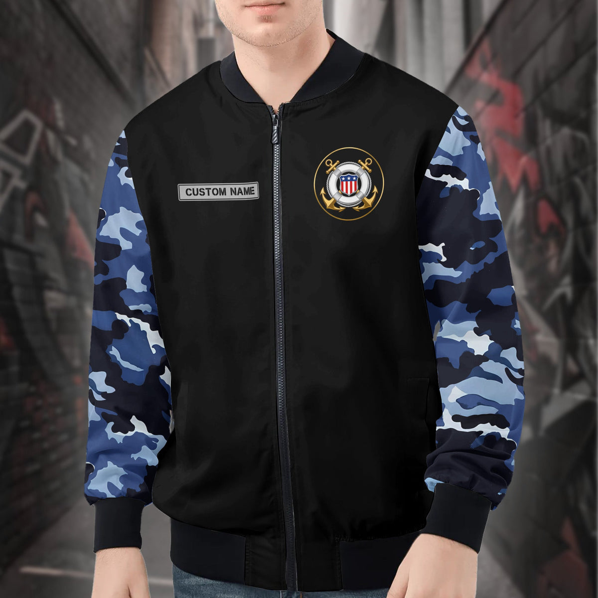 US Coast Guard Personalized All-over Print Bomber Jacket product image 1