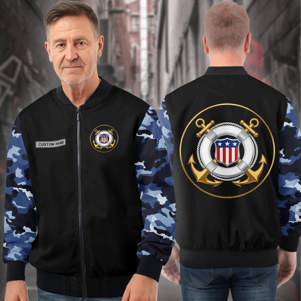 US Coast Guard Personalized All-over Print Bomber Jacket product image 3