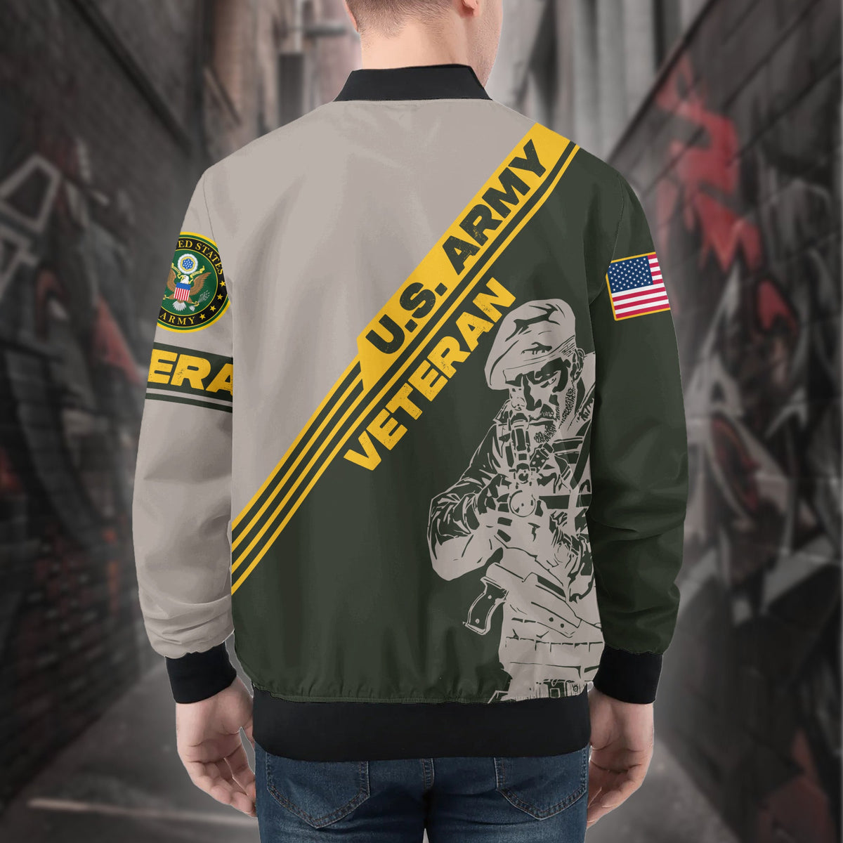 US Army Veteran Personalized All-over Print Bomber Jacket product image 2