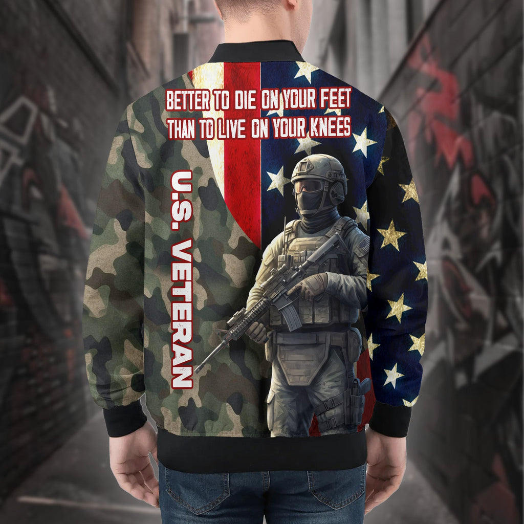 US Veteran Personalized All-over Print Bomber Jacket product image 2