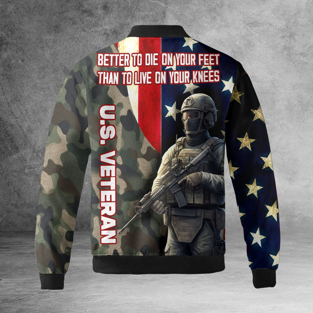 US Veteran Personalized All-over Print Bomber Jacket product image 7