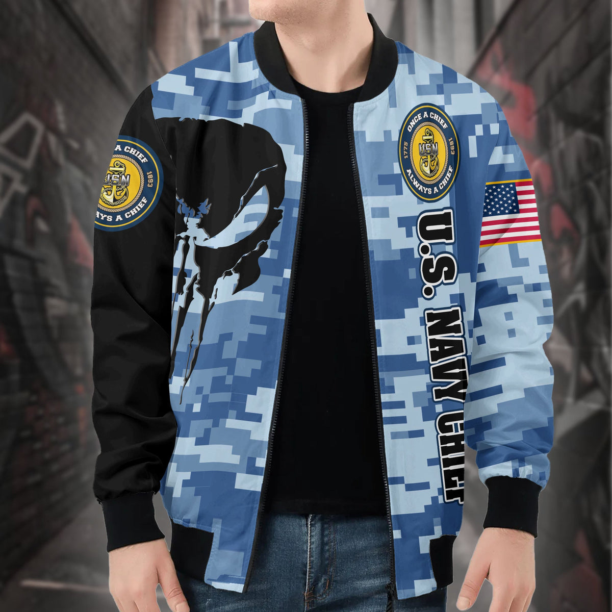 US Navy Chief All-over Print Bomber Jacket product image 5