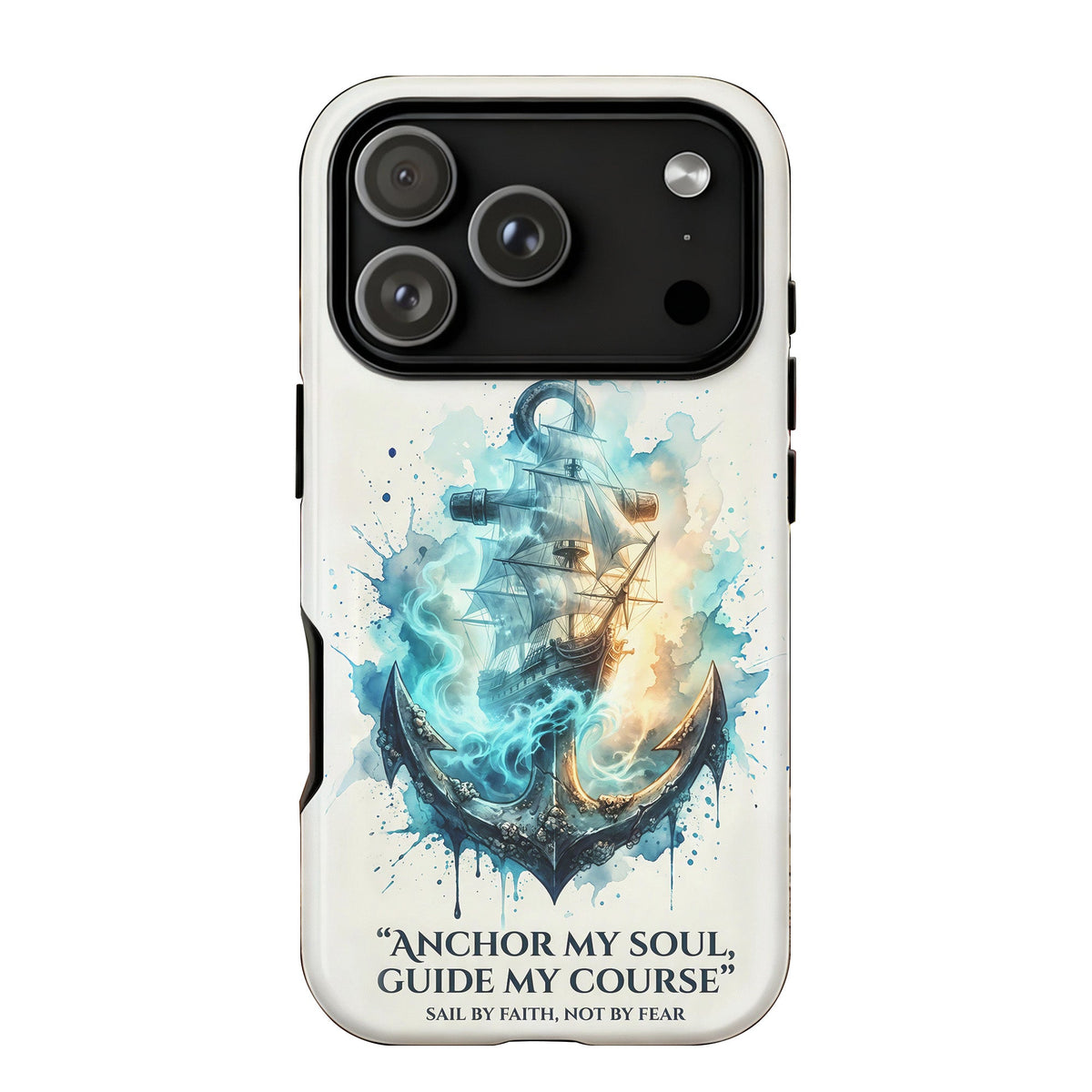 Anchored in Faith, Guided with Courage Phone Case