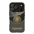 Army Honor in Black and Gold Personalized Phone Case