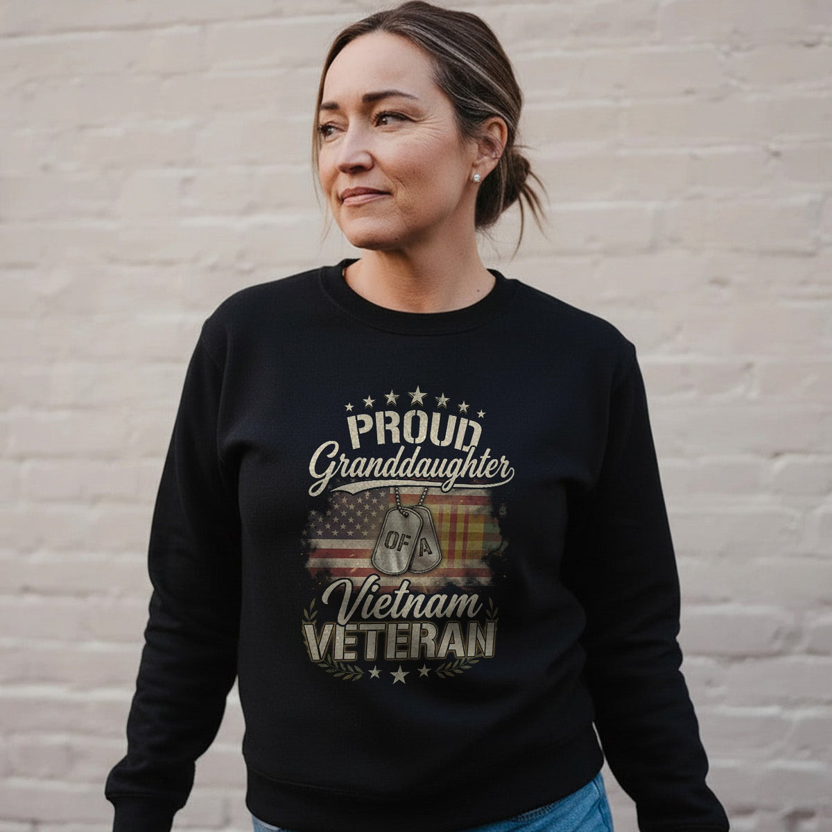 Proud Granddaughter of a Vietnam Veteran Gift Sweatshirt product image 3
