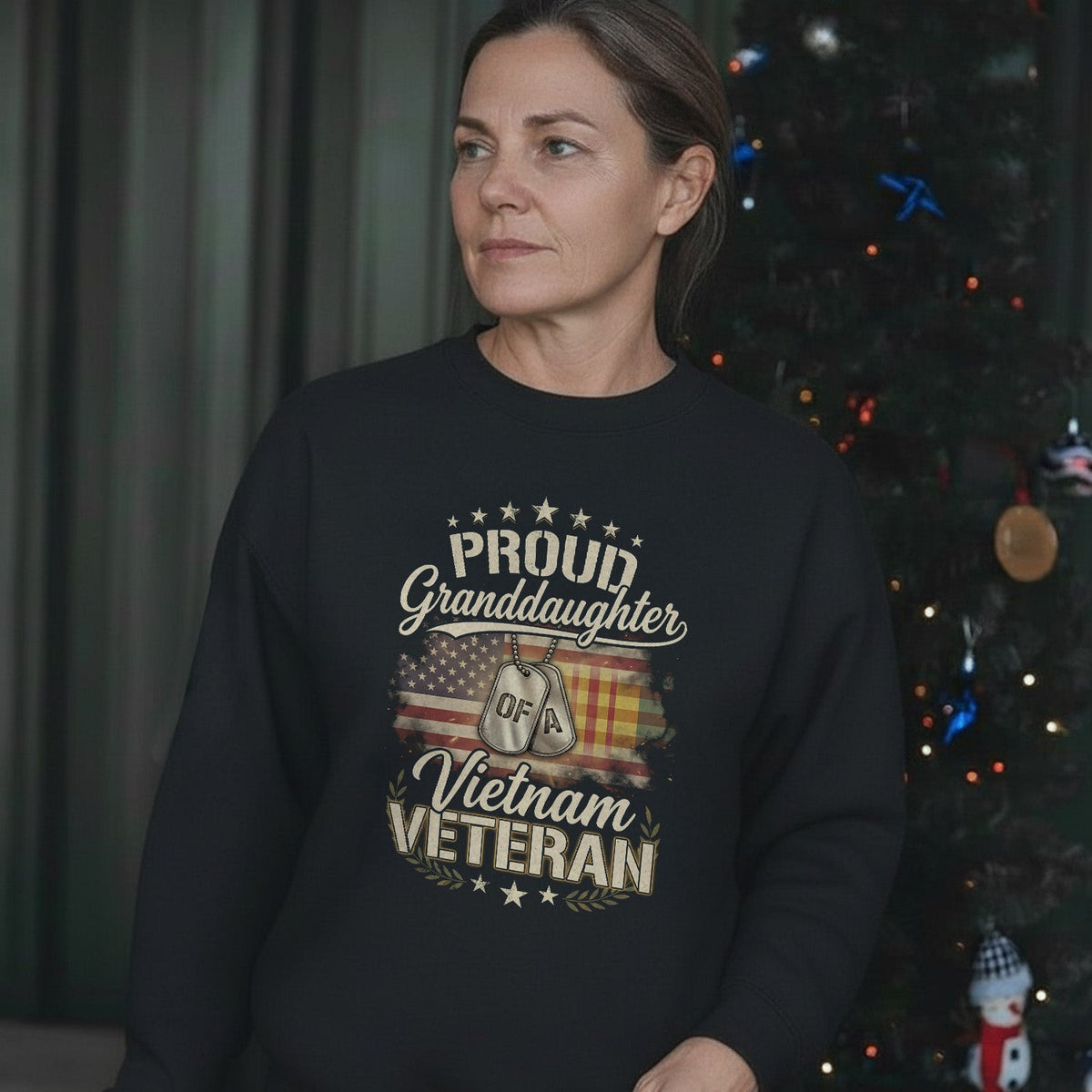 Proud Granddaughter of a Vietnam Veteran Gift Sweatshirt product image 4