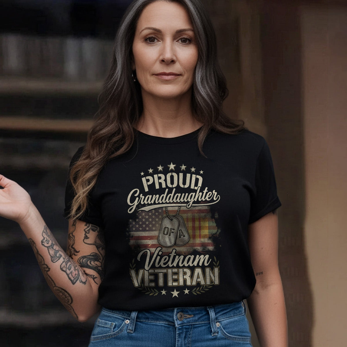 Proud Granddaughter of a Vietnam Veteran T-Shirt product image 3