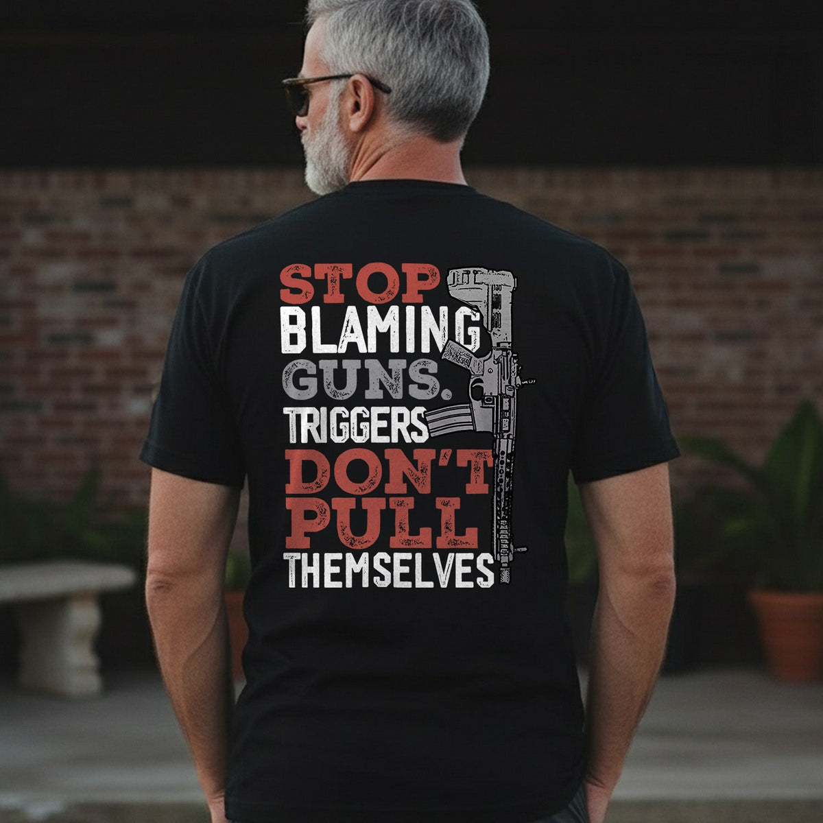 Stop Blaming Guns Thought-Provoking Statement T-Shirt product image 3