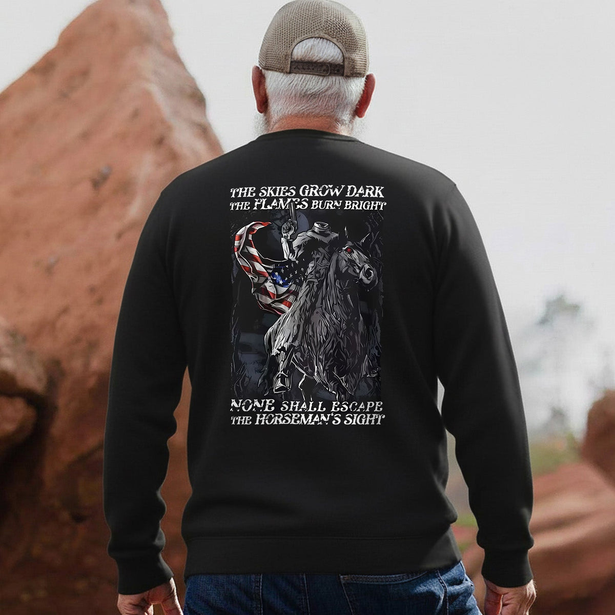 Dark Skies and Fiery Flames Design Sweatshirt product image 4