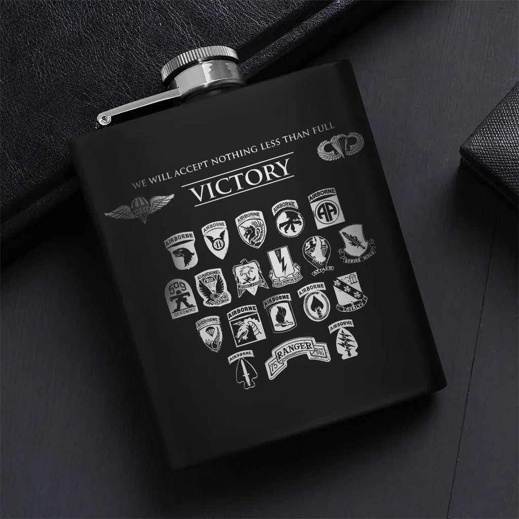 Victory Inspired Gift for Military Enthusiasts Hip Flask Set
