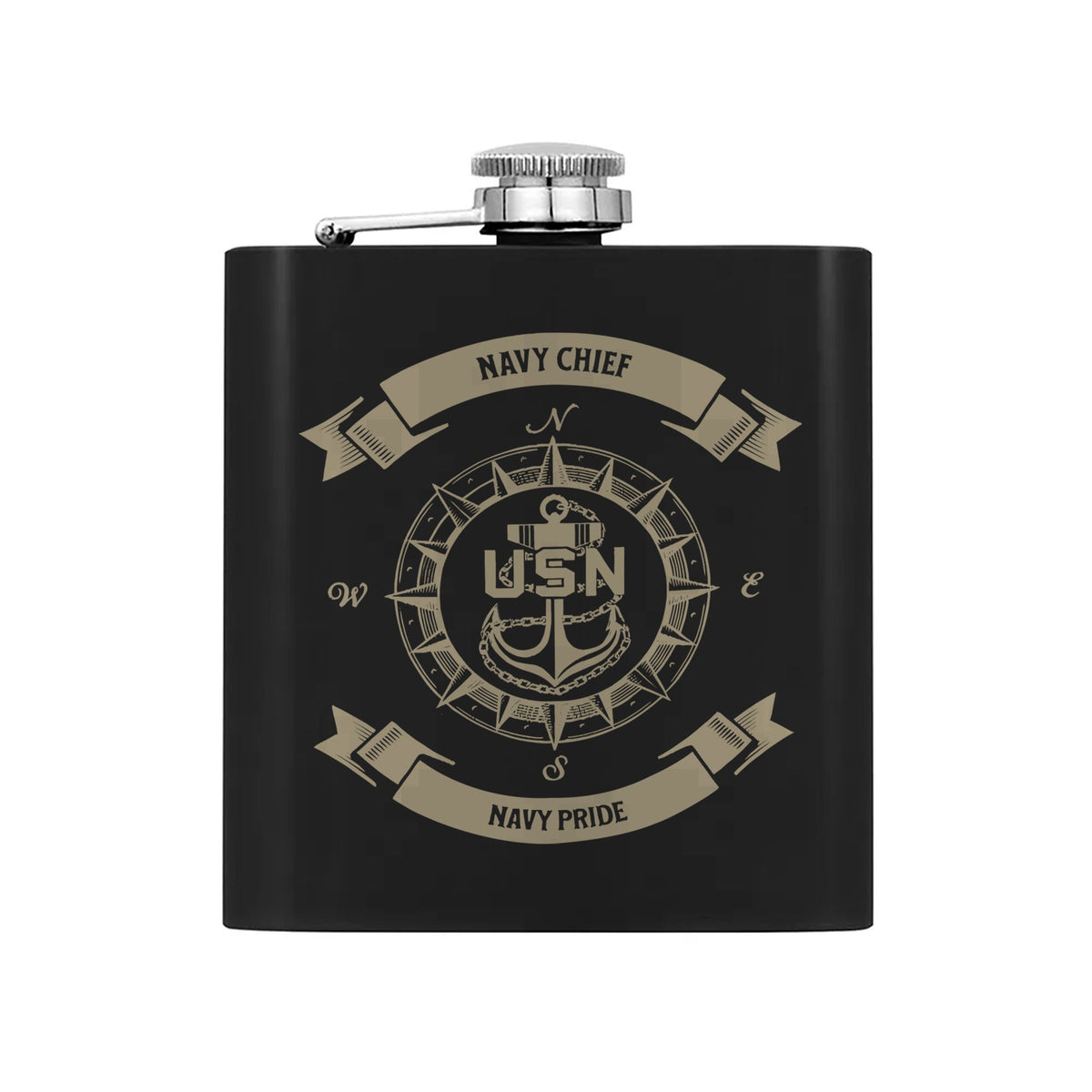 Navy Chief Pride Gift Set Hip Flask Set