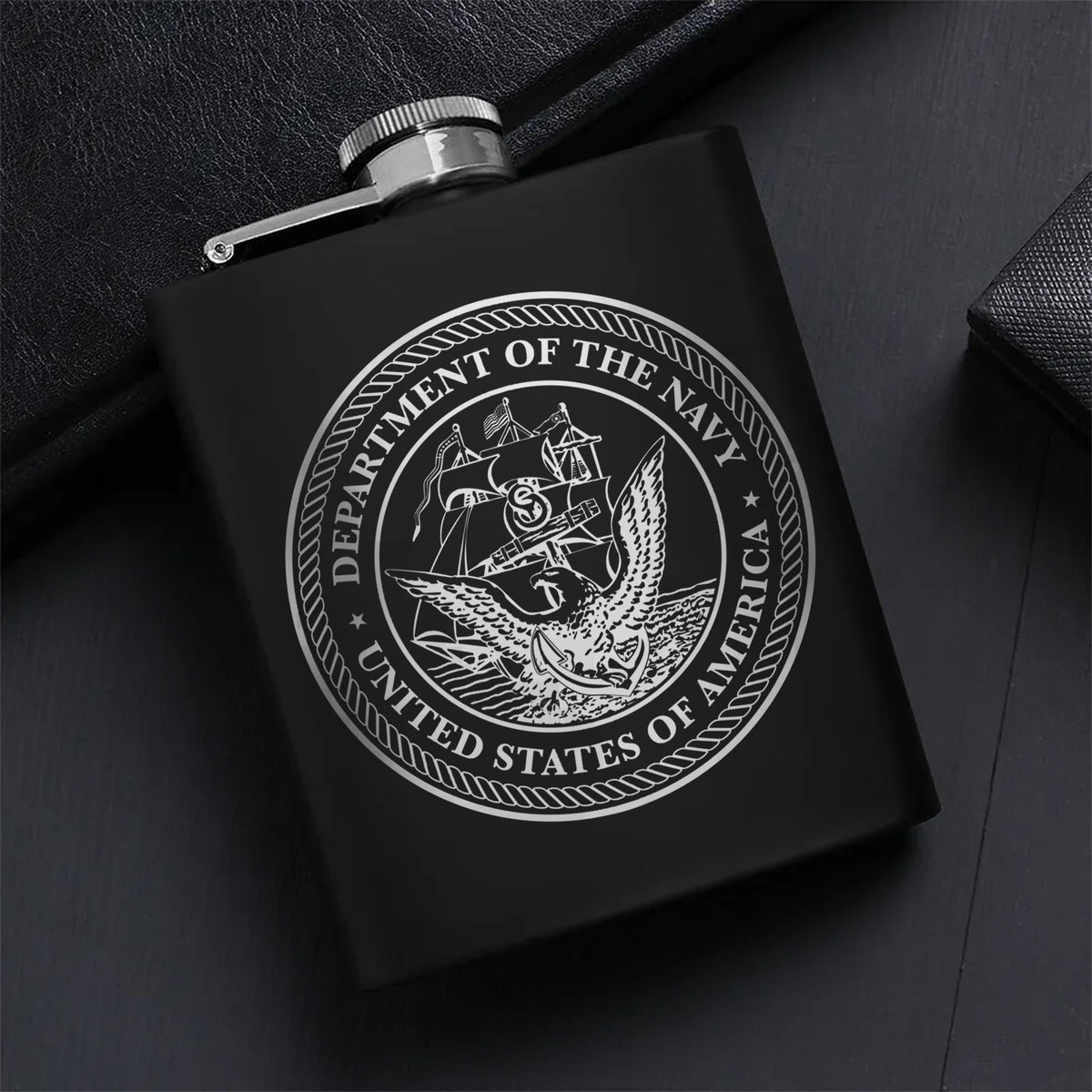 Nautical Gift Set for Navy Enthusiasts Hip Flask Set
