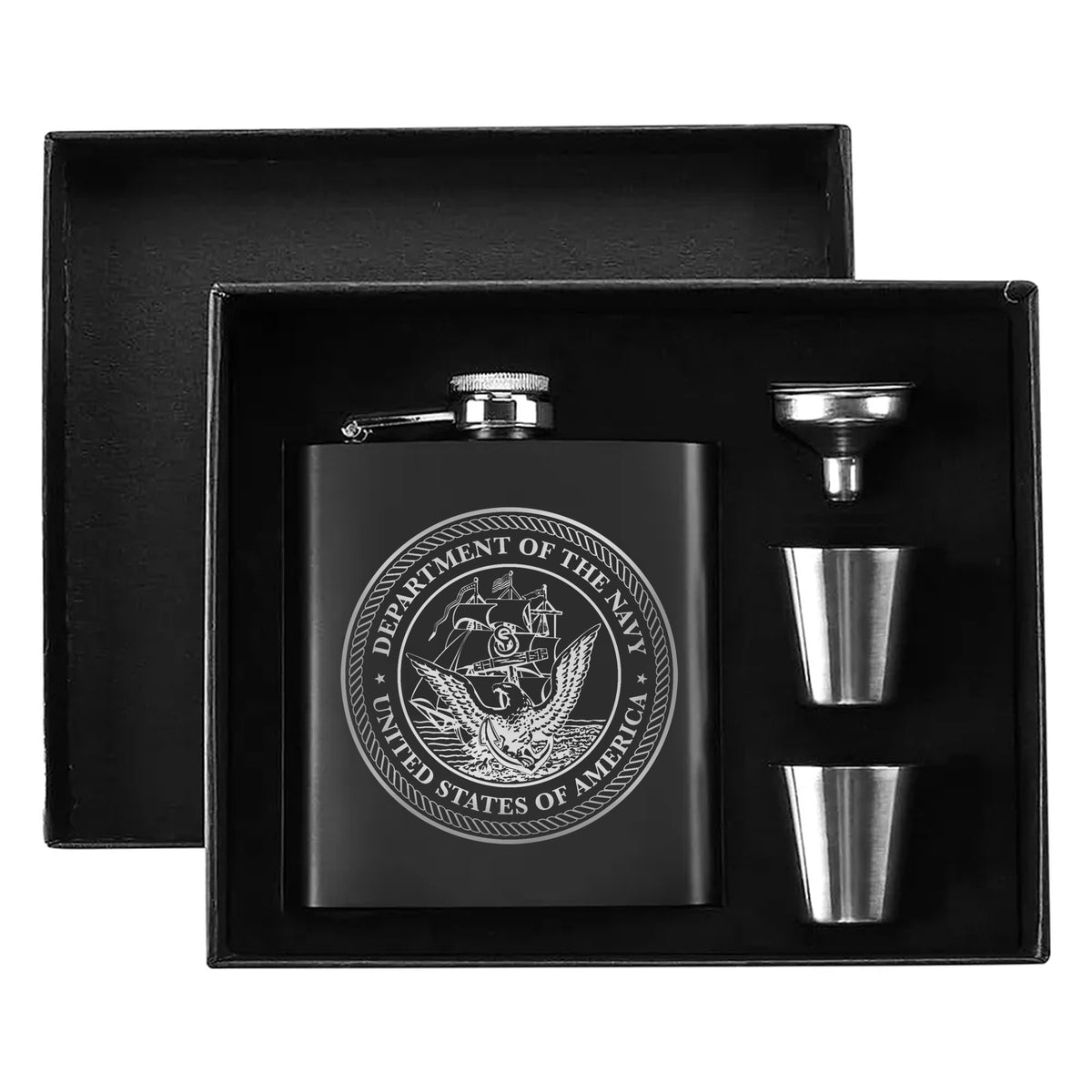 Nautical Gift Set for Navy Enthusiasts Hip Flask Set