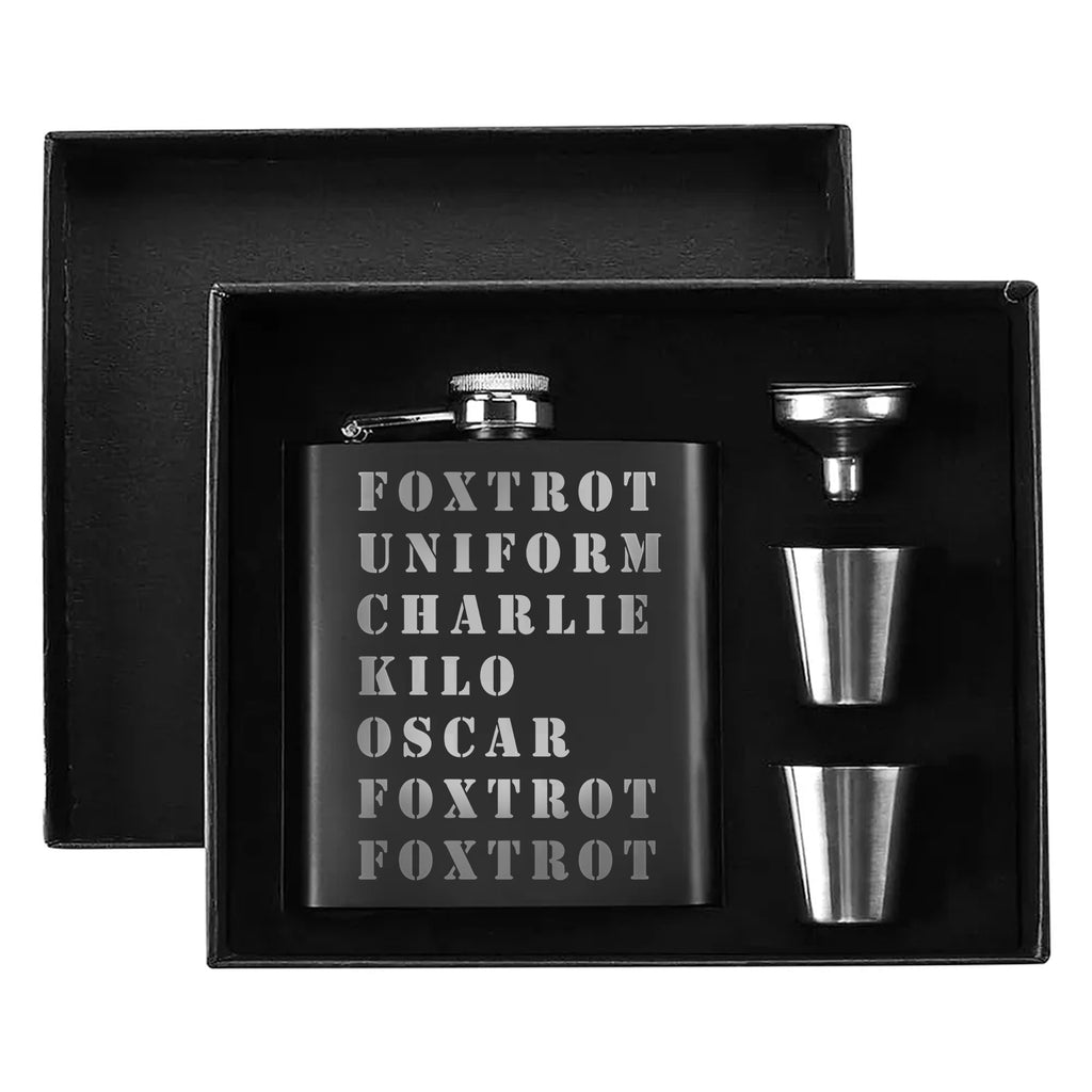 Bold Adventure Gift Set for Him Hip Flask Set