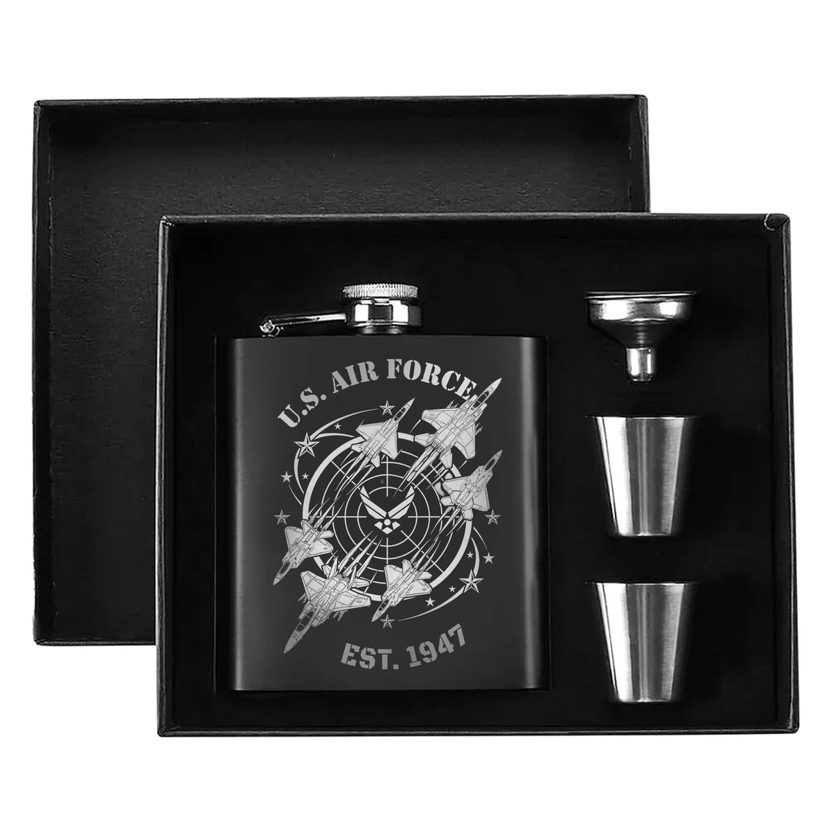 U.S. Air Force Heritage and Pride Gift Hip Flask Set