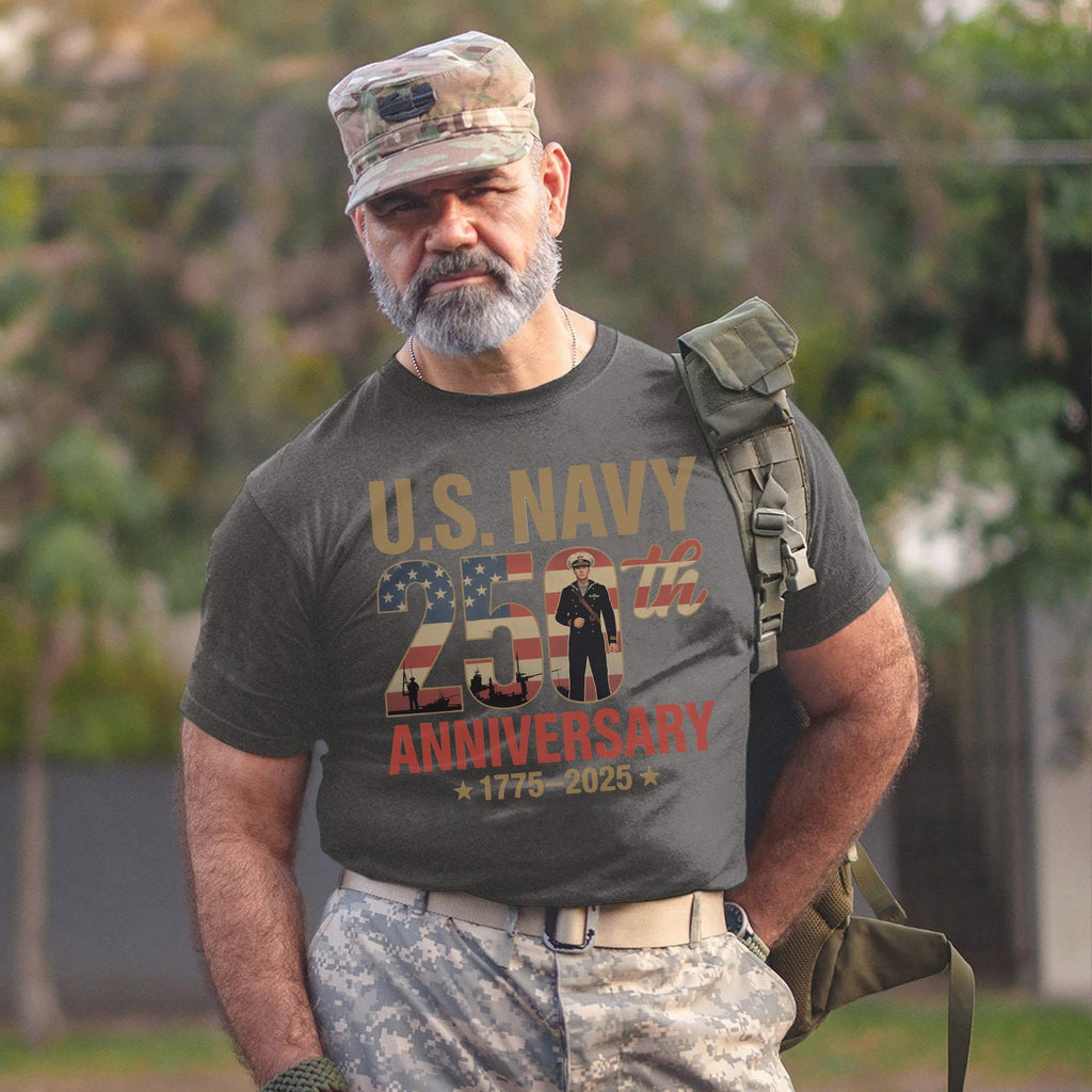 Proud Navy Day 250th Anniversary 1775–2025 T-Shirt product image 15
