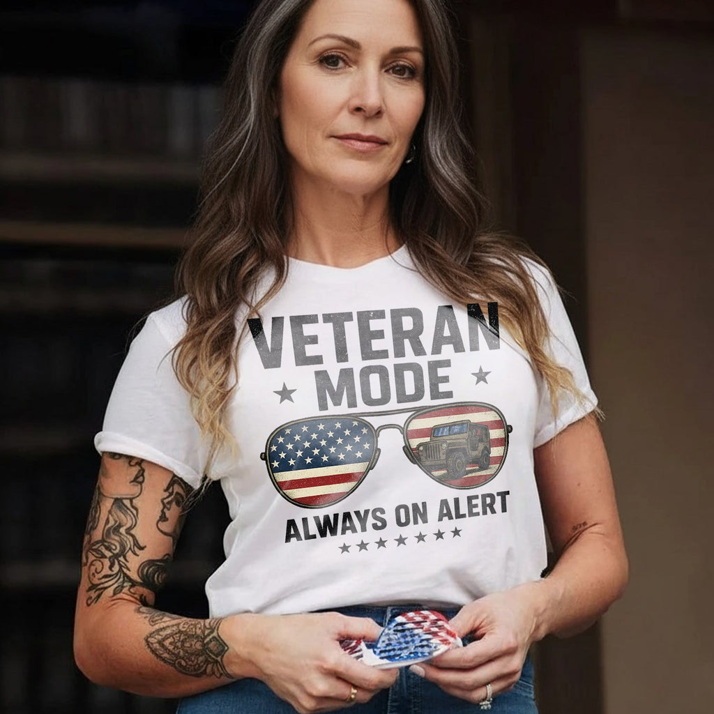 Veteran Mode Always on Alert US Military T-Shirt product image 2