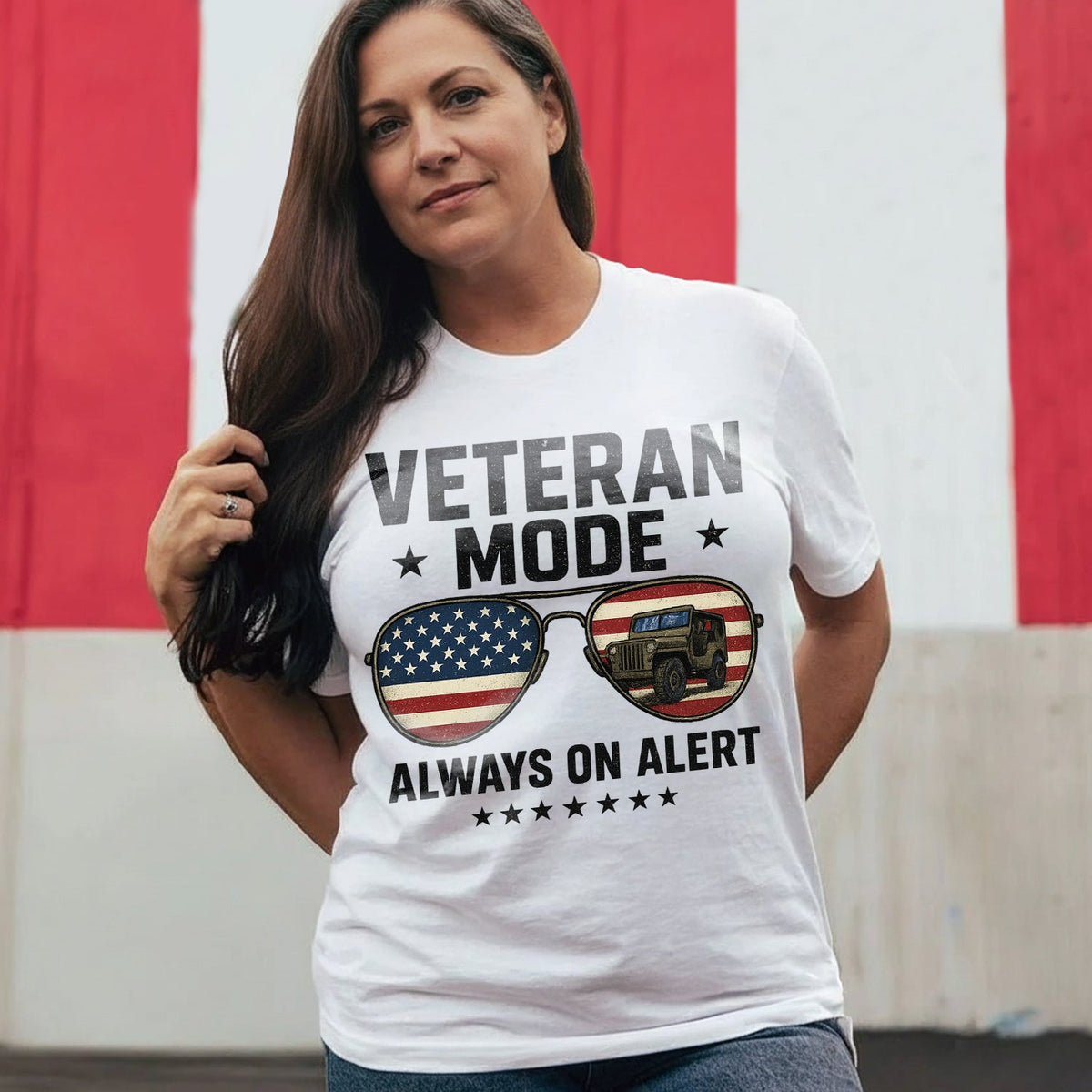 Veteran Mode Always on Alert US Military T-Shirt product image 3
