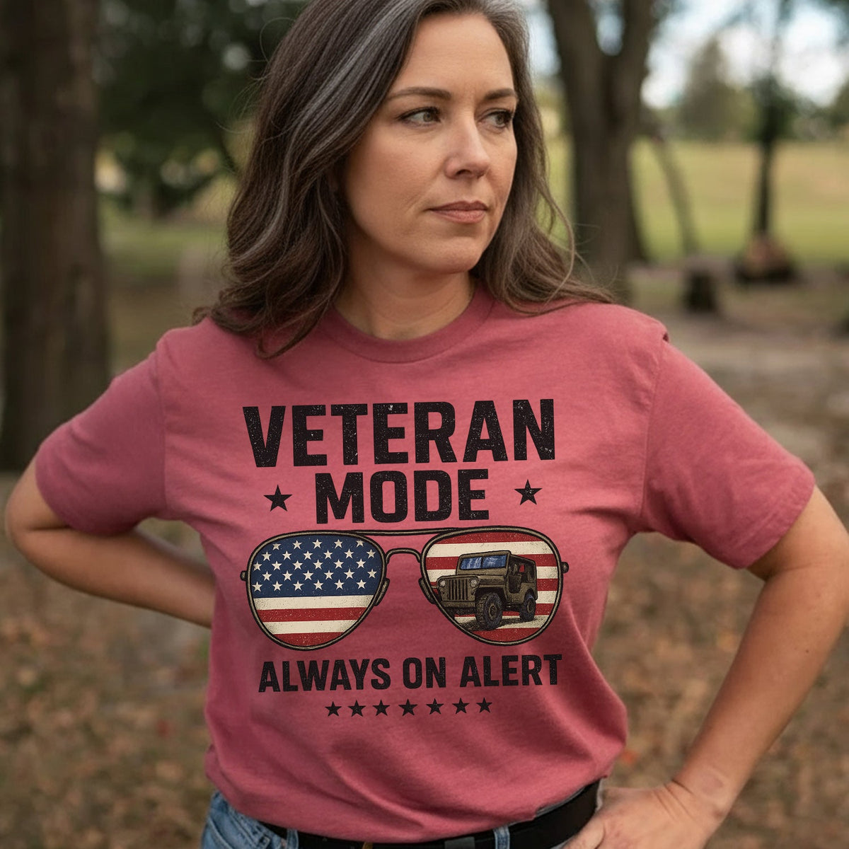 Veteran Mode Always on Alert US Military T-Shirt product image 5