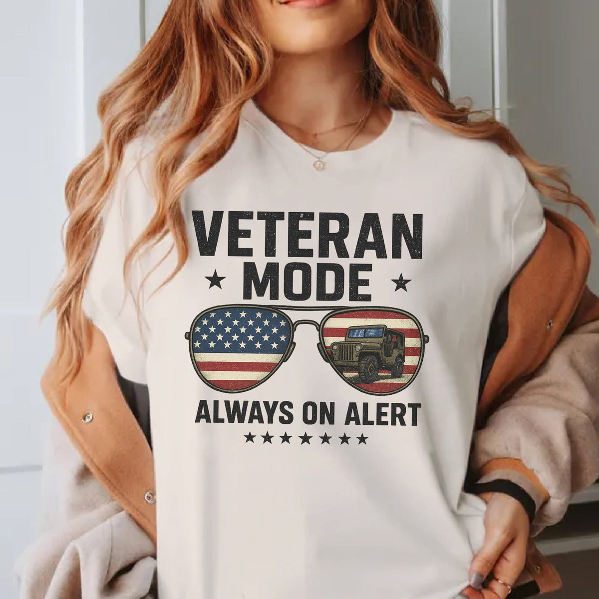 Veteran Mode Always on Alert US Military T-Shirt product image 7