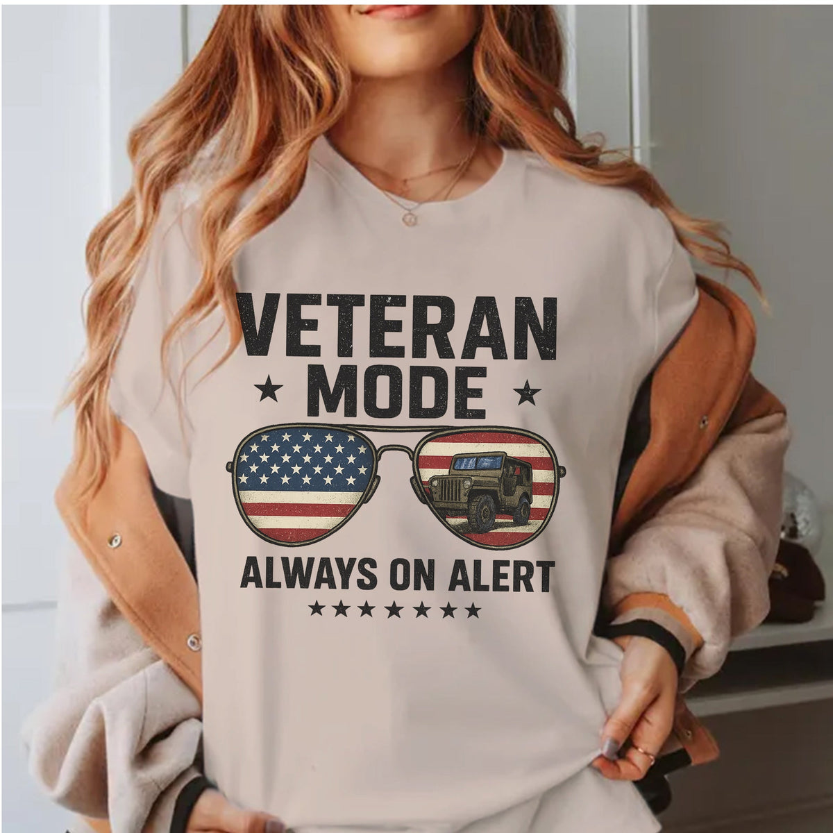 Veteran Mode Always on Alert US Military T-Shirt product image 6