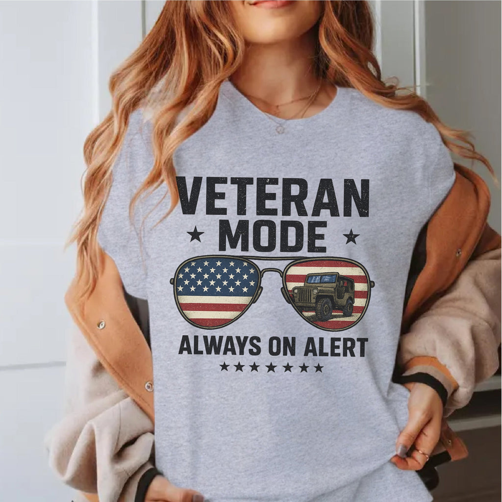 Veteran Mode Always on Alert US Military T-Shirt product image 9