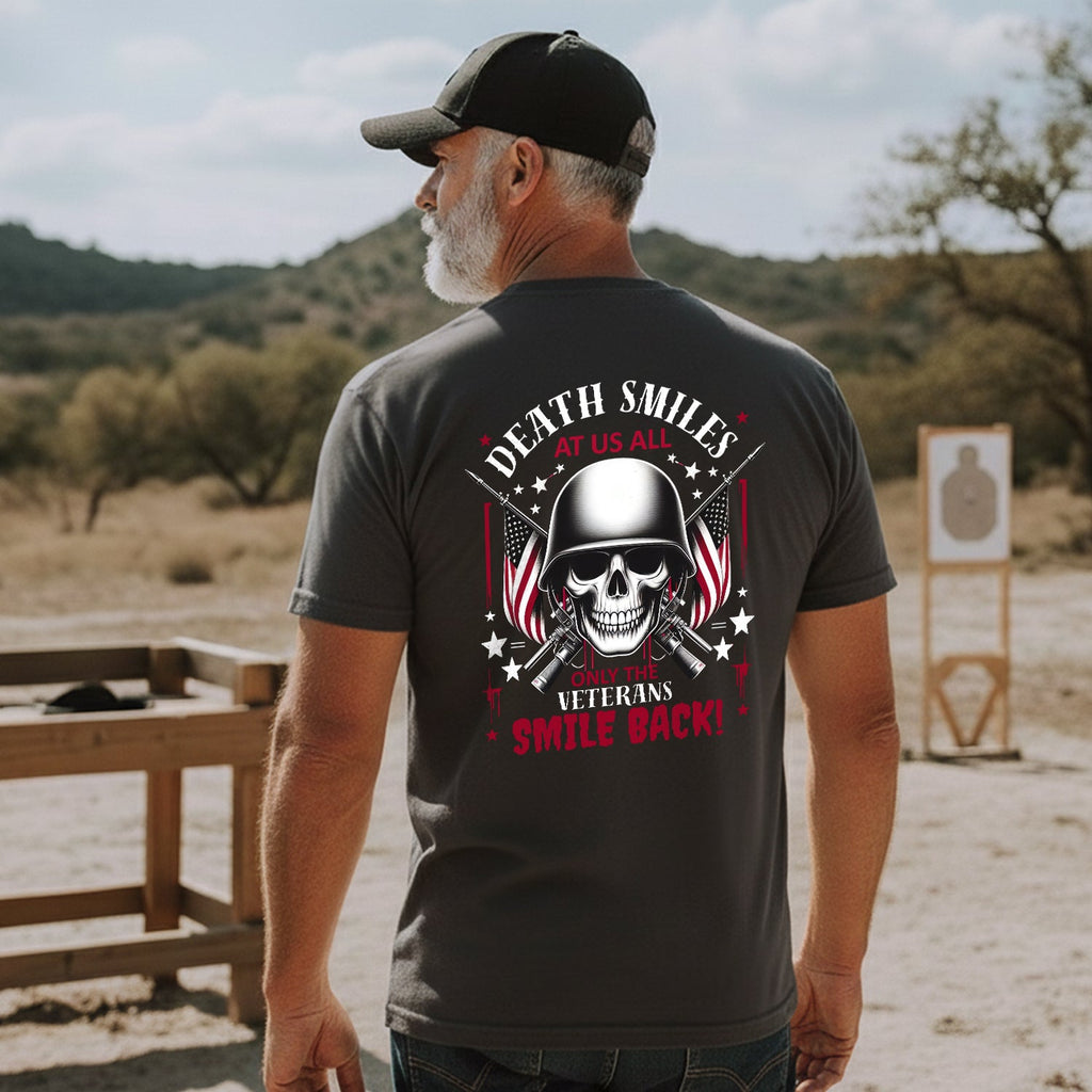 Death Smiles at Us All Only the Veteran T-Shirt product image 4