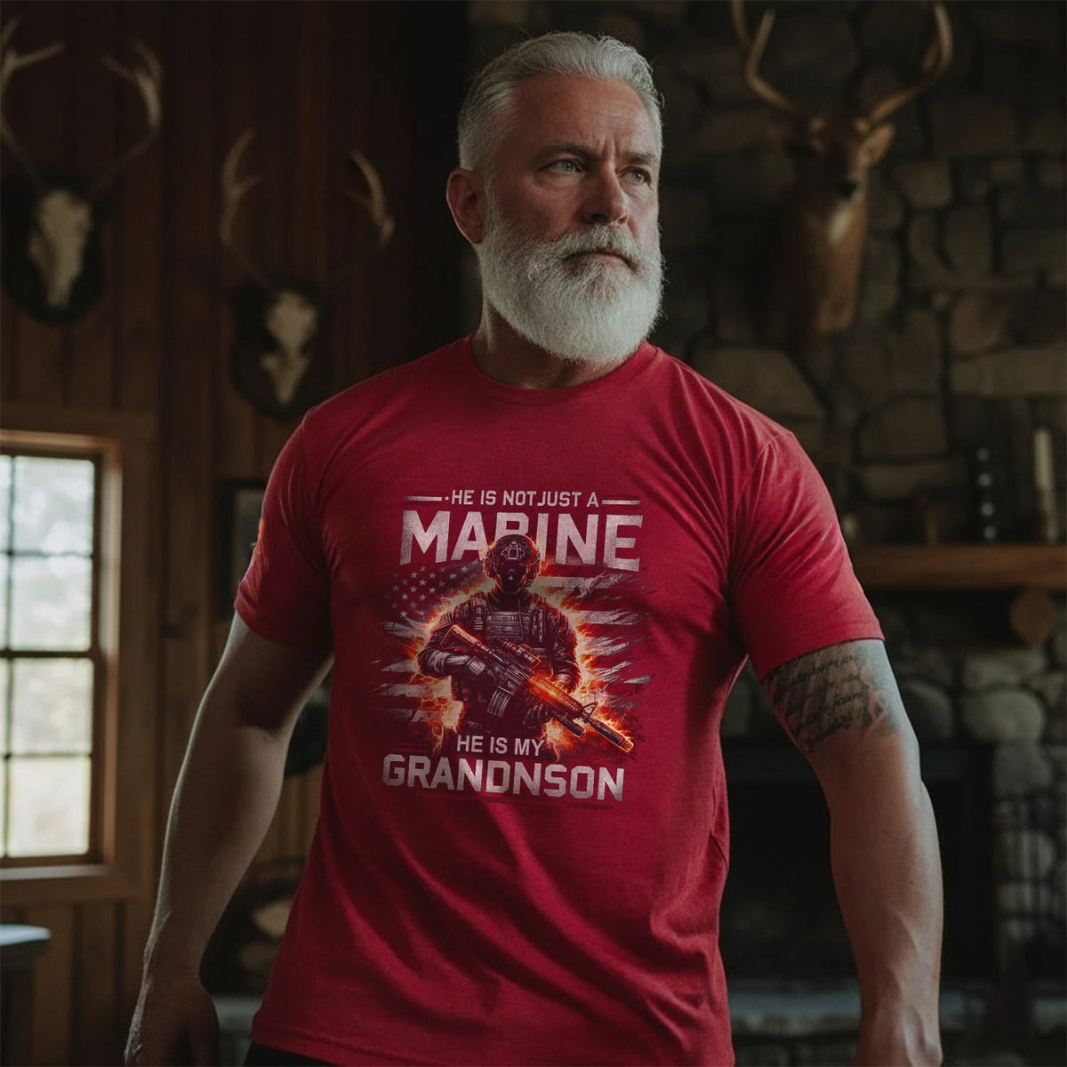 He Is Not Just a Marine He Is My Grandson T-Shirt product image 2