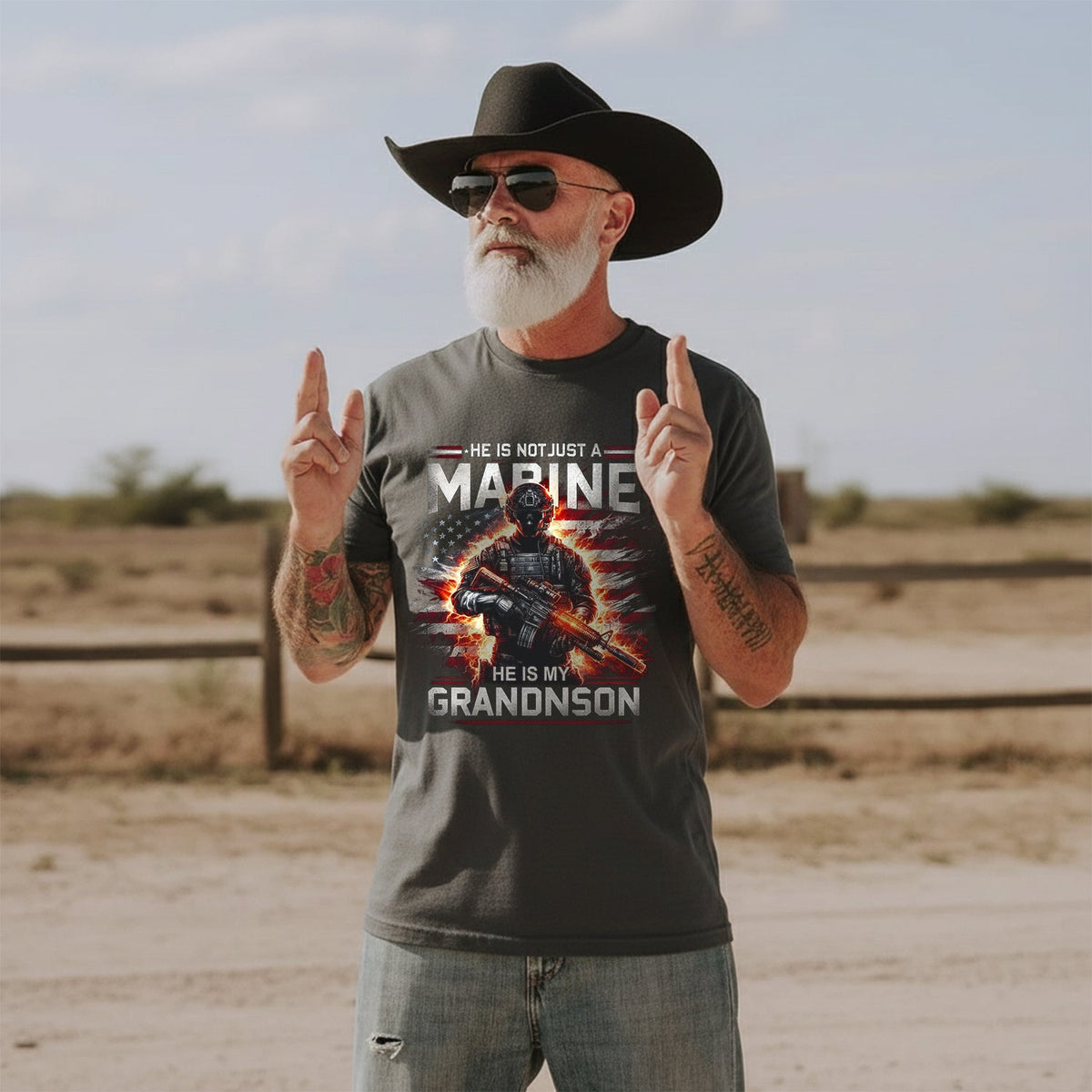 He Is Not Just a Marine He Is My Grandson T-Shirt product image 4